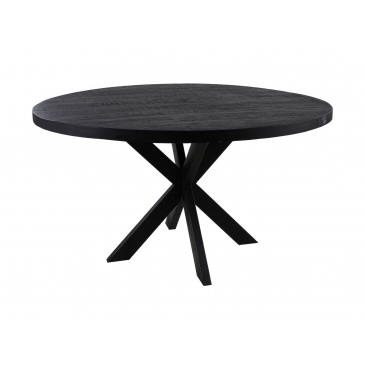 HSM Collection Eettafel Melbourne Rond Mango Zwart Ø110cm