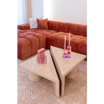 Richmond Salontafel Fictus Faux Travertin Beige Set van 2