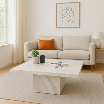 Kare Design Salontafel Artistico Wit Marmer 100x100cm