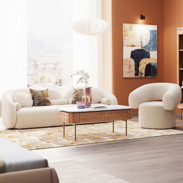 Kare Design Salontafel Grace Wit Marmer/Bruin 110cm