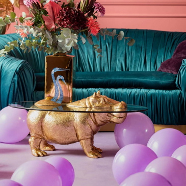 Kare Design Salontafel Hippo Goud