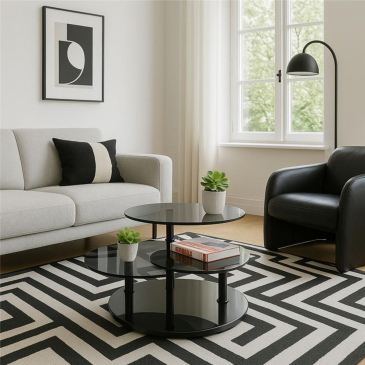 Kare Design Salontafel Twist Zwart Glas