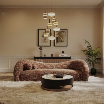 Kare Design Bank Livia 3-Zits Melange Bruin