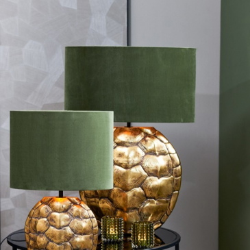 Light & Living Lampenkap Velours Ovaal Dusty Groen M Hoog