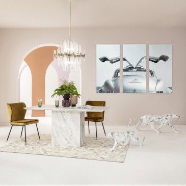 Kare Design Glasschilderij Triptychon Oldtimer Back 240x160cm