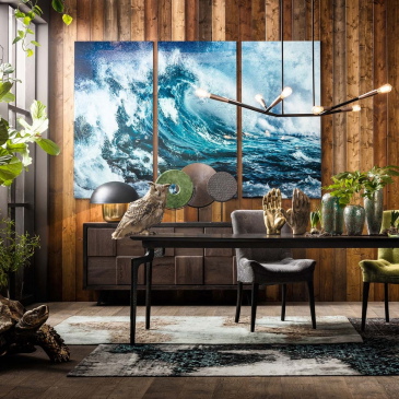 Kare Design Glasschilderij Triptychon Wave 240x160cm