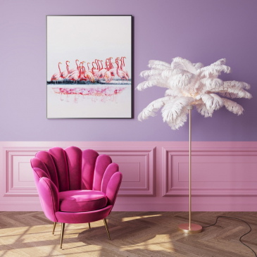 Kare Design Vloerlamp Feather Palm Wit