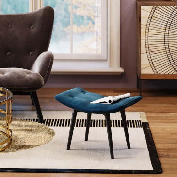 Kare Design Voetenbank Vicky Velvet Petrol