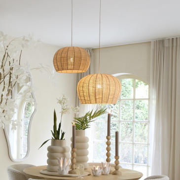 Light & Living Hanglamp Rafaella Raffia Naturel L