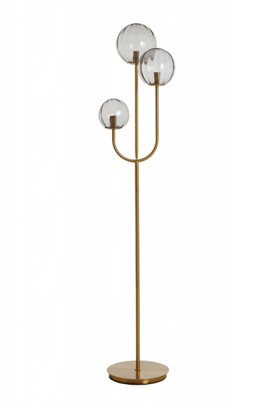 Light & Living Vloerlamp Magdala 3-Lichts Glas Goud 162cm