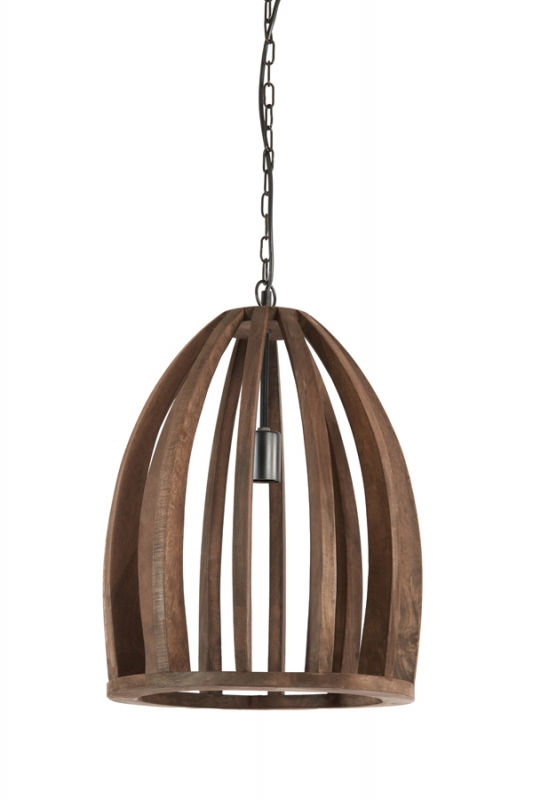 Light & Living Hanglamp Haranka Mangohout Chocolade Bruin Ø38cm