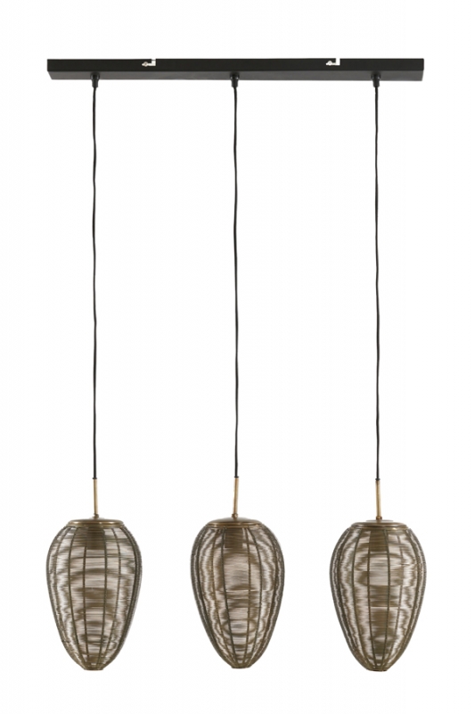 Light & Living Hanglamp Yaelle 3-Lichts Antiek Brons 80cm