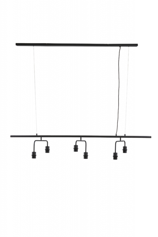 Light & Living Armatuur Edisa 6-Lichts Mat Zwart 160cm