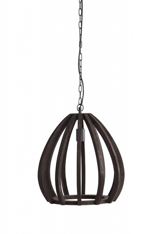 Light & Living Hanglamp Barsia Mangohout Donkerbruin Ø40cm