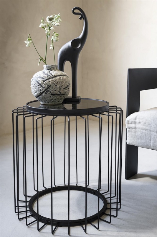 Coco Maison Bijzettafel Riv Ø45cm Zwart