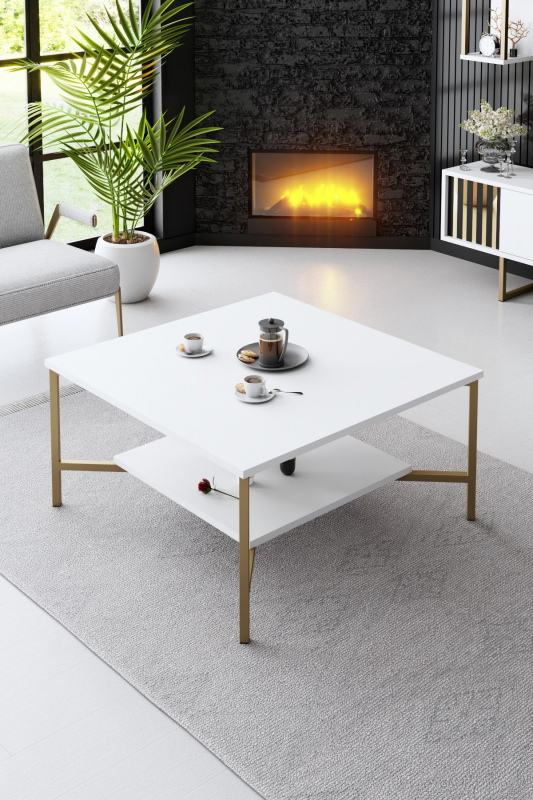 Salontafel Gold Line Wit