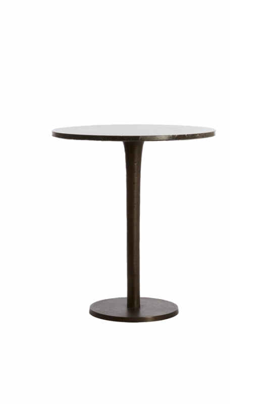 Light & Living Bijzettafel Pazo Donkerbruin Marmer Ø48cm