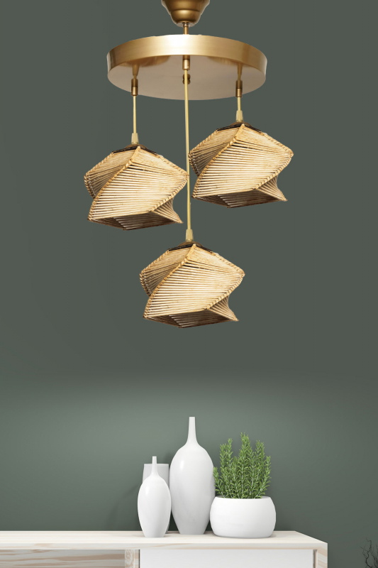 Hanglamp Eyice 3-Lichts Naturel