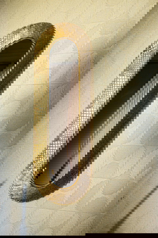 PTMD Spiegel Darcio Goud Croco Print Ovaal