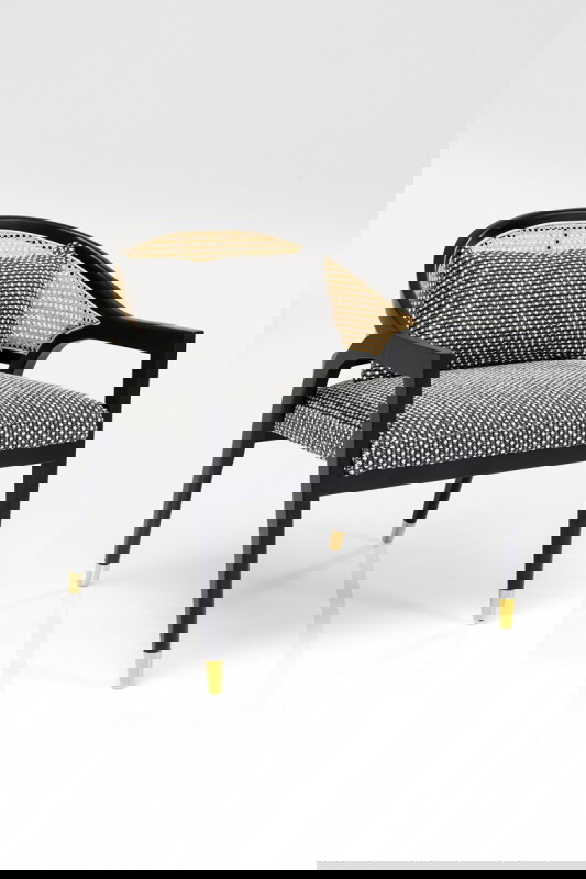 Kare Design Fauteuil Horizon Zwart/Rotan