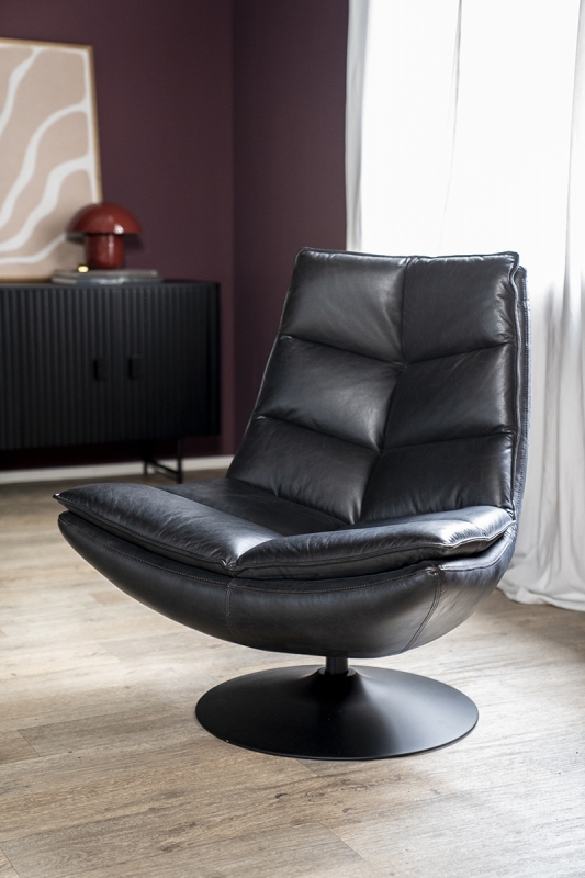 Eleonora Fauteuil Sven Zwart Boho Leer