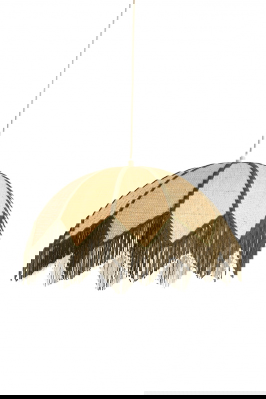 Light & Living Hanglamp Sulina Raffia Naturel/Groen Ø55cm
