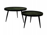 HSM Collection Salontafel Mango Zwart Rond Set van 2