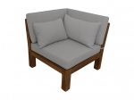 HSM Collection Tuin Loungehoekelement Aruba Teak Naturel/Wit