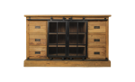 HSM Collection Dressoir Blackburn Open 140cm Naturel/Zwart Teak/Metaal