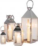 Kare Design Lantaarn Giardino Zilver Set van 4