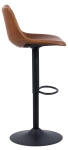 Barkruk Regina Kunstleder Cognac (Verstelbaar) - Giga Living