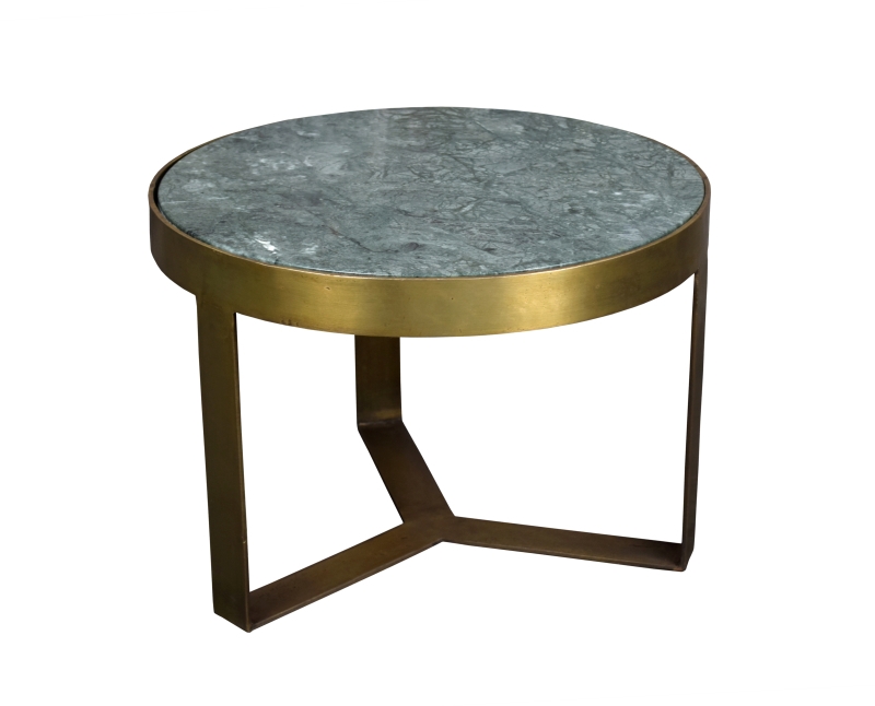 Livingfurn Salontafel Glennis Marble Groen Goud 50 cm