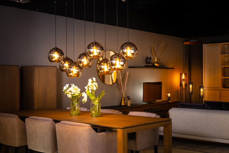 Hanglamp Orb 8-Lichts Smoke Glas - Giga Meubel