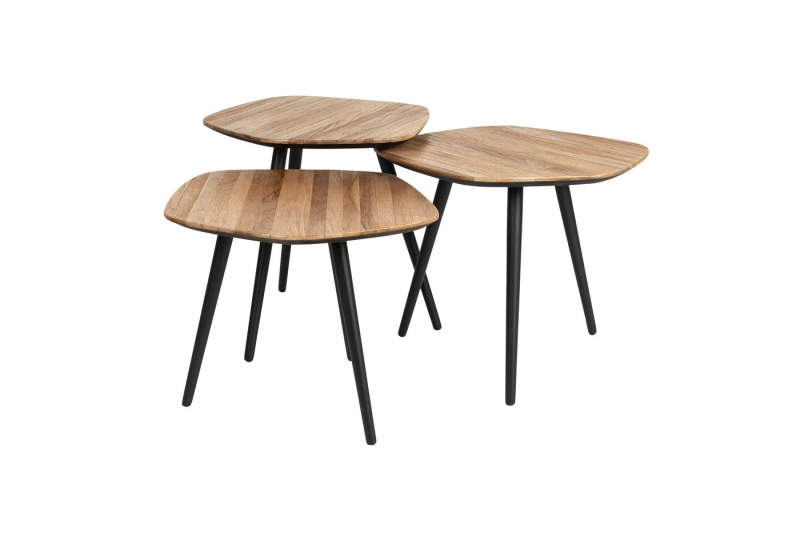 Salontafel Cuties Teak Fineer (Set van 3) - Giga Meubel