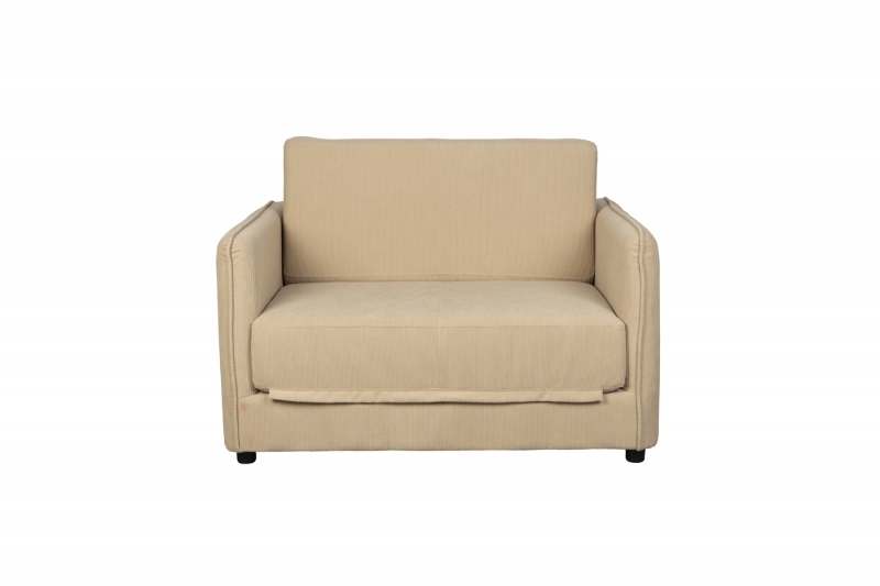 Loveseat Slaapbank Jopie Ribcord Beige - Giga Meubel