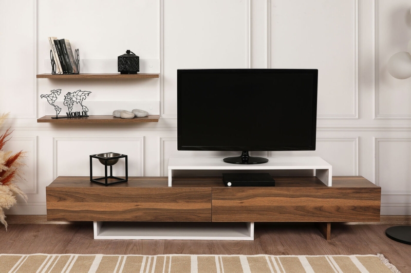 Tv-Meubel Nirvana Melamine Teak Wit