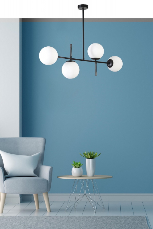 Hanglamp Favori 4-Lichts Zwart