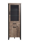 Vitrinekast Emile Donkerbruin 70x195cm