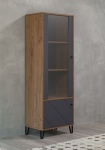 Vitrinekast Montez Grafiet/Bruin 63x172cm