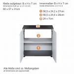 Badkamermeubelset Line Hoogglans Wit/Smoky Zilver Set van 2