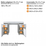 Bureau Amanda Melamine Hoogglans Wit 120cm