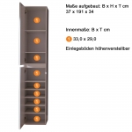 Kledingkast Mirror 2-Deurs Wit 37x191cm