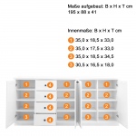 Dressoir Brandson Baxter Wit 195cm