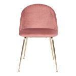 House Nordic Eetkamerstoel Geneve Velvet Roze Brass