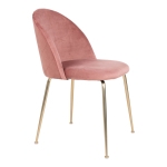 House Nordic Eetkamerstoel Geneve Velvet Roze Brass