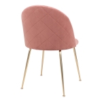 House Nordic Eetkamerstoel Geneve Velvet Roze Brass