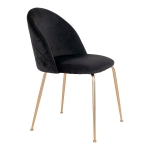 House Nordic Eetkamerstoel Geneve Velvet Zwart Brass