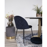 House Nordic Eetkamerstoel Geneve Velvet Blauw/Zwart