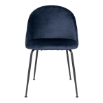 House Nordic Eetkamerstoel Geneve Velvet Blauw/Zwart