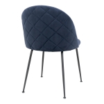 House Nordic Eetkamerstoel Geneve Velvet Blauw/Zwart